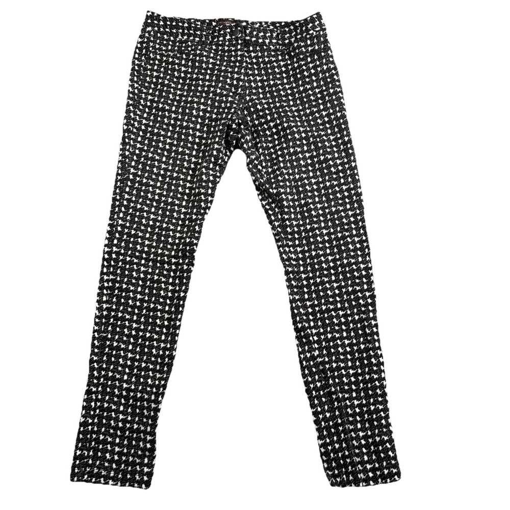 J. McLAUGHLIN Women's 4 Houndstooth Print Stretch Skinny  Leg Ankle Pants EUC